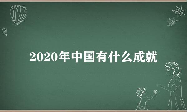 2020年中国有什么成就