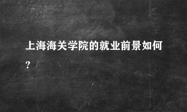 上海海关学院的就业前景如何？