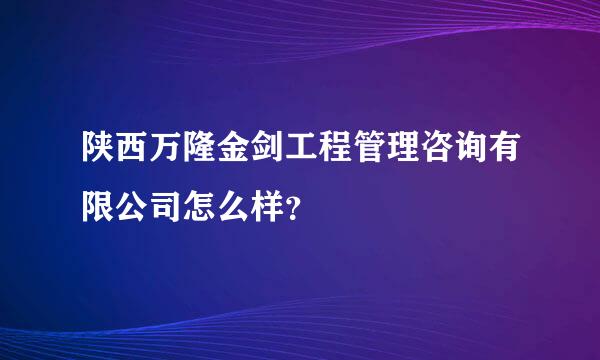 陕西万隆金剑工程管理咨询有限公司怎么样？