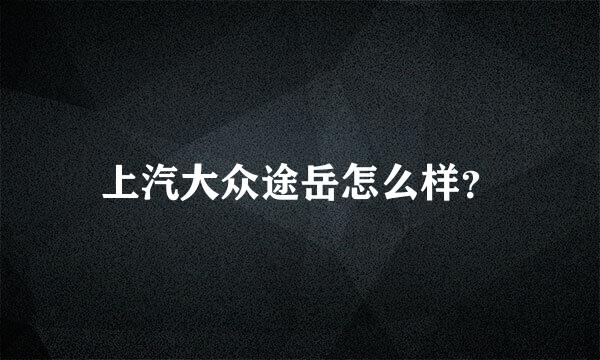 上汽大众途岳怎么样？