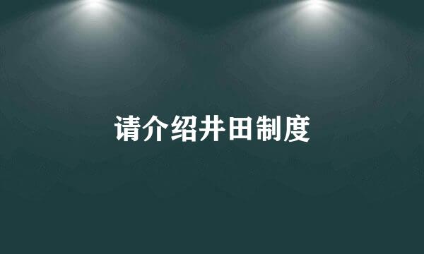 请介绍井田制度