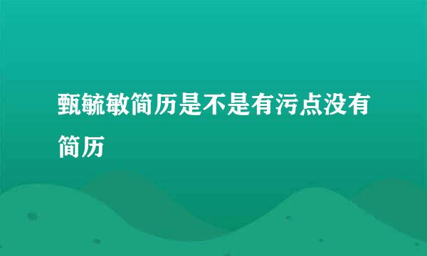 甄毓敏简历是不是有污点没有简历