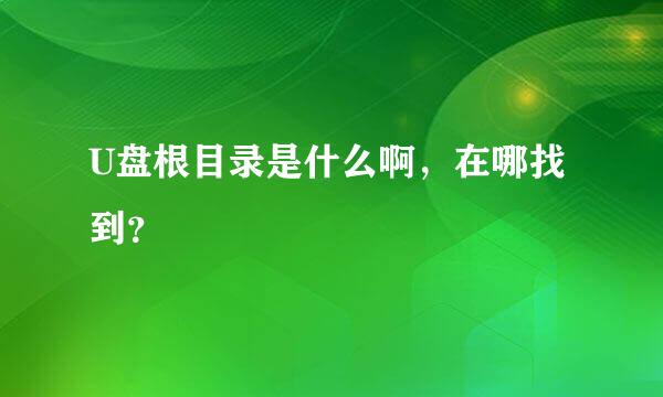 U盘根目录是什么啊，在哪找到？