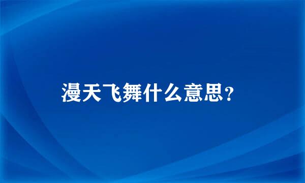 漫天飞舞什么意思？