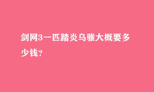 剑网3一匹踏炎乌骓大概要多少钱？