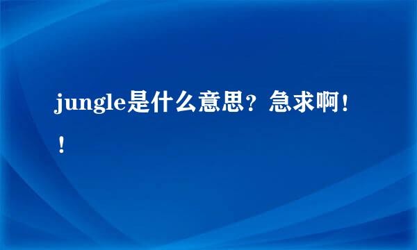 jungle是什么意思？急求啊！！