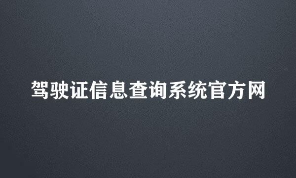 驾驶证信息查询系统官方网