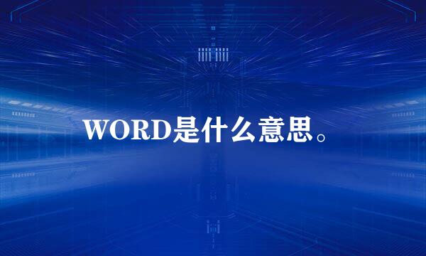 WORD是什么意思。