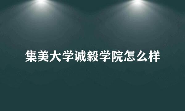 集美大学诚毅学院怎么样