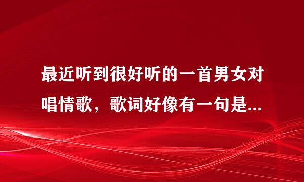 最近听到很好听的一首男女对唱情歌，歌词好像有一句是‘曾今我们轰轰烈烈相爱过’。。。。。求歌名？