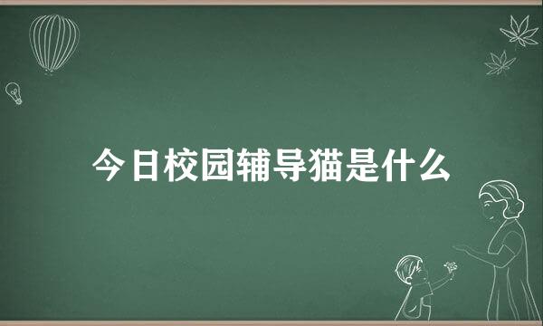 今日校园辅导猫是什么