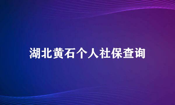 湖北黄石个人社保查询