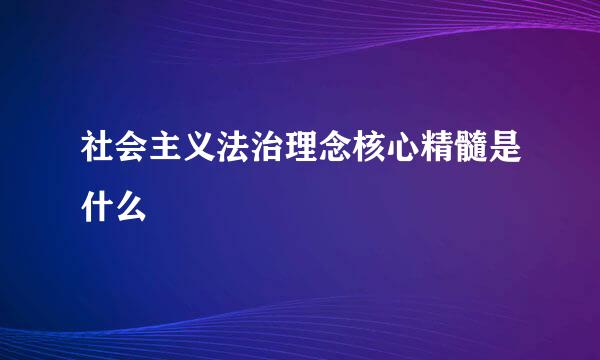 社会主义法治理念核心精髓是什么