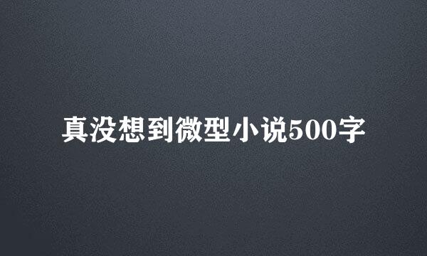 真没想到微型小说500字