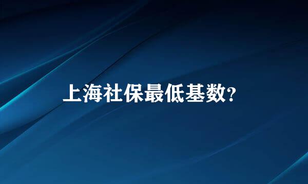 上海社保最低基数？