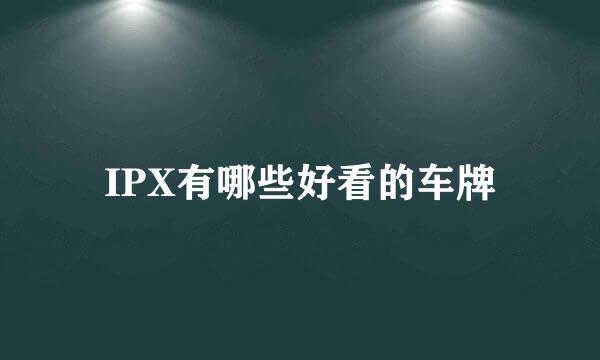 IPX有哪些好看的车牌