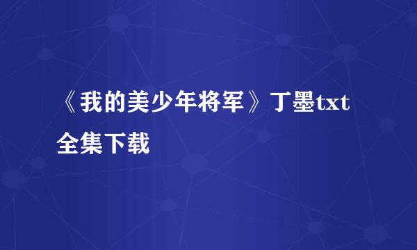 《我的美少年将军》丁墨txt全集下载