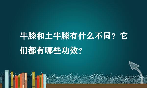 牛膝和土牛膝有什么不同？它们都有哪些功效？