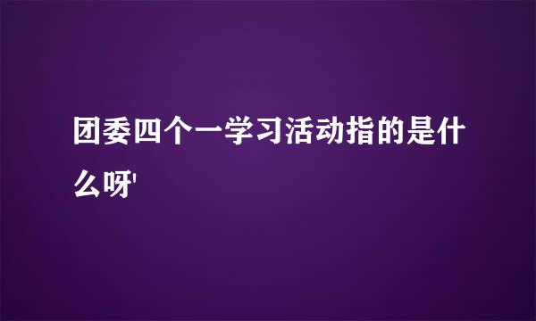 团委四个一学习活动指的是什么呀'