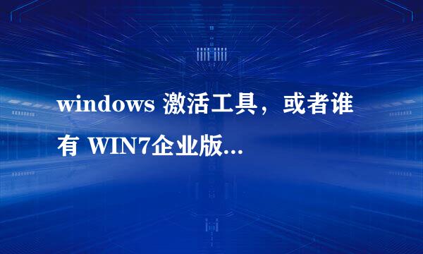 windows 激活工具，或者谁有 WIN7企业版激活码！