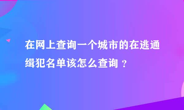 在网上查询一个城市的在逃通缉犯名单该怎么查询 ？