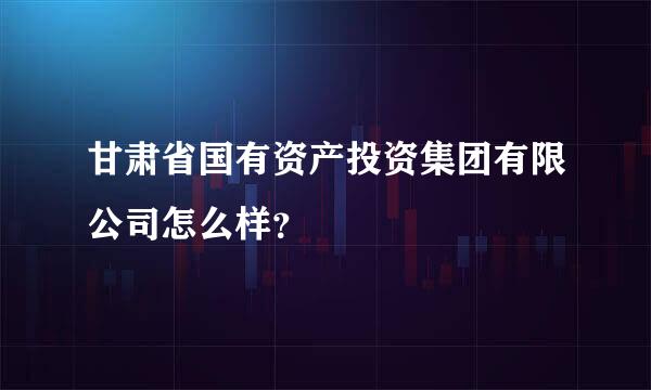 甘肃省国有资产投资集团有限公司怎么样？