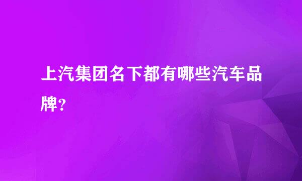 上汽集团名下都有哪些汽车品牌？