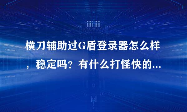 横刀辅助过G盾登录器怎么样，稳定吗？有什么打怪快的挂推荐的谢谢。