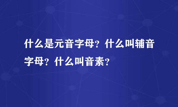 什么是元音字母？什么叫辅音字母？什么叫音素？