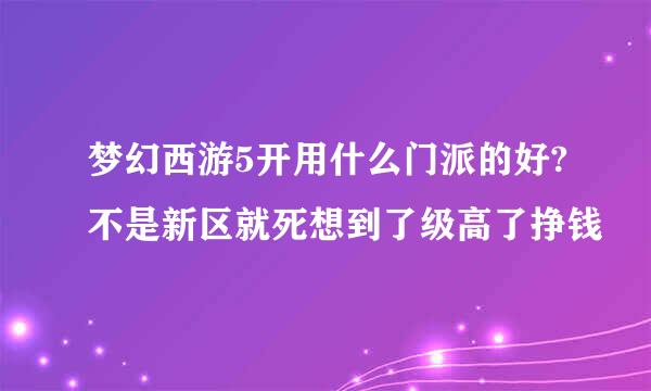 梦幻西游5开用什么门派的好?不是新区就死想到了级高了挣钱