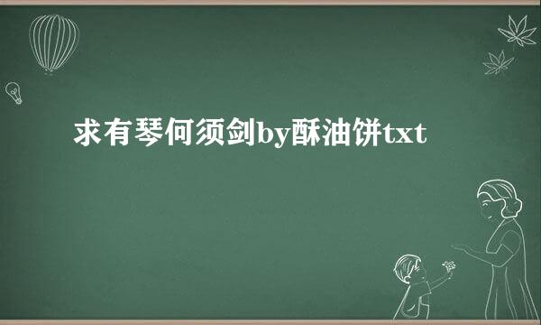 求有琴何须剑by酥油饼txt