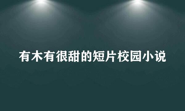 有木有很甜的短片校园小说