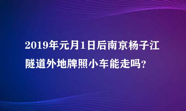 2019年元月1日后南京杨子江隧道外地牌照小车能走吗？