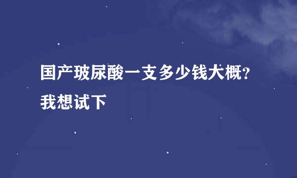 国产玻尿酸一支多少钱大概？我想试下