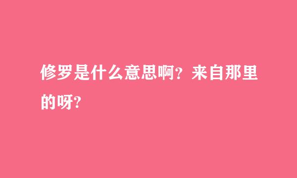 修罗是什么意思啊？来自那里的呀?