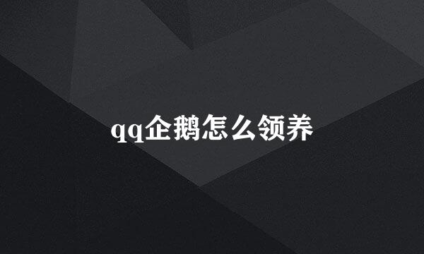 qq企鹅怎么领养