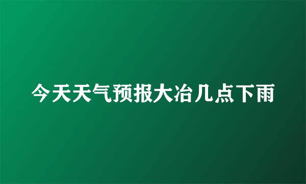 今天天气预报大冶几点下雨