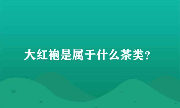 大红袍是属于什么茶类？