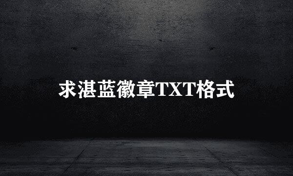 求湛蓝徽章TXT格式