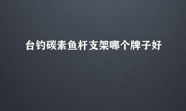 台钓碳素鱼杆支架哪个牌子好