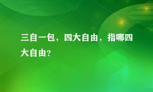 三自一包，四大自由，指哪四大自由？