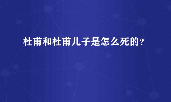 杜甫和杜甫儿子是怎么死的？