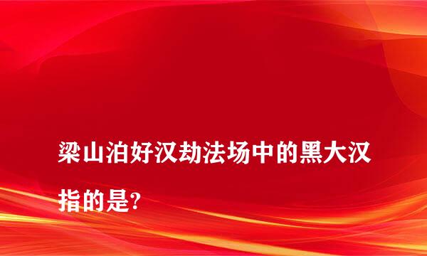 
梁山泊好汉劫法场中的黑大汉指的是?
