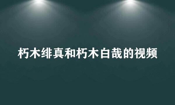 朽木绯真和朽木白哉的视频