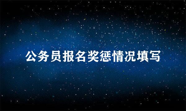 公务员报名奖惩情况填写