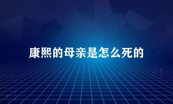 康熙的母亲是怎么死的