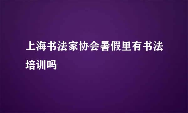 上海书法家协会暑假里有书法培训吗