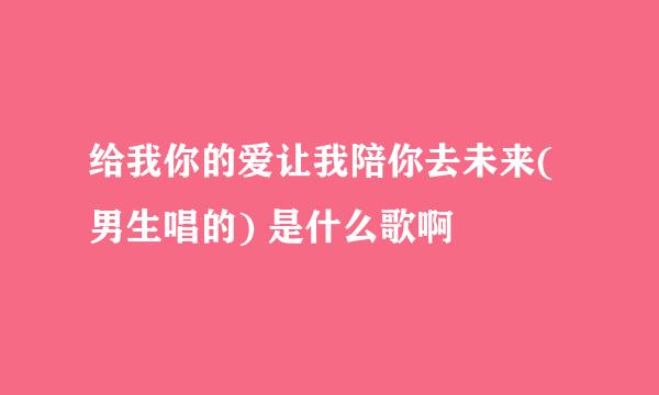 给我你的爱让我陪你去未来(男生唱的) 是什么歌啊