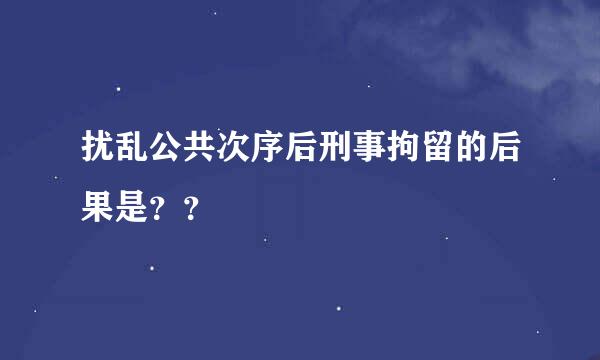 扰乱公共次序后刑事拘留的后果是？？