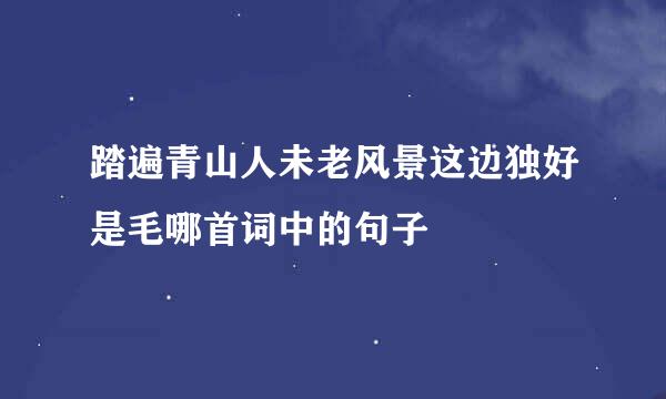 踏遍青山人未老风景这边独好是毛哪首词中的句子